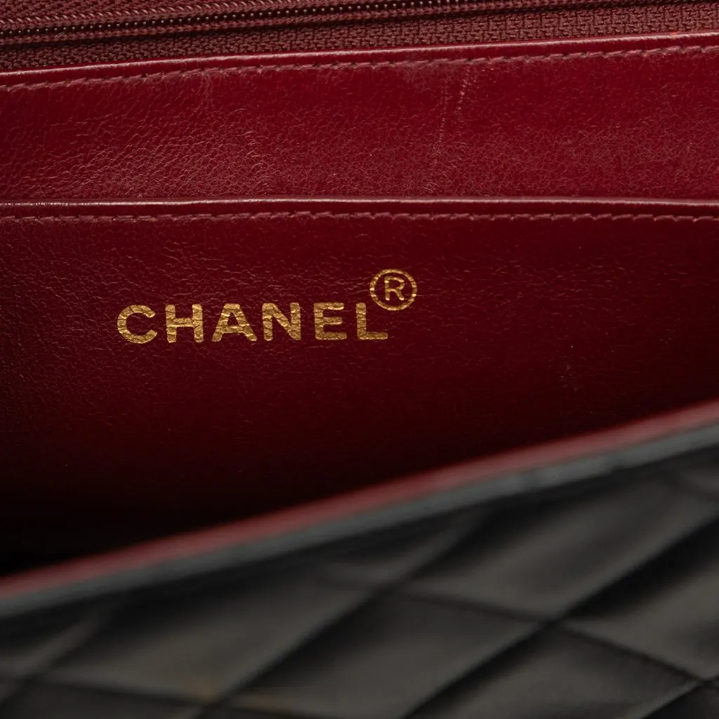 Chanel Maxi XL Classic Lambskin Single Flap Black Leather Very good - Box View