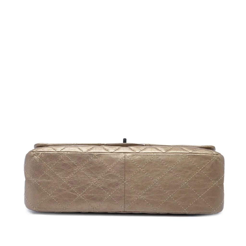 Chanel Quilted Metallic Aged Calfskin Reissue 2.55 Double Flap 227 Brown Leather Very good - Inside View