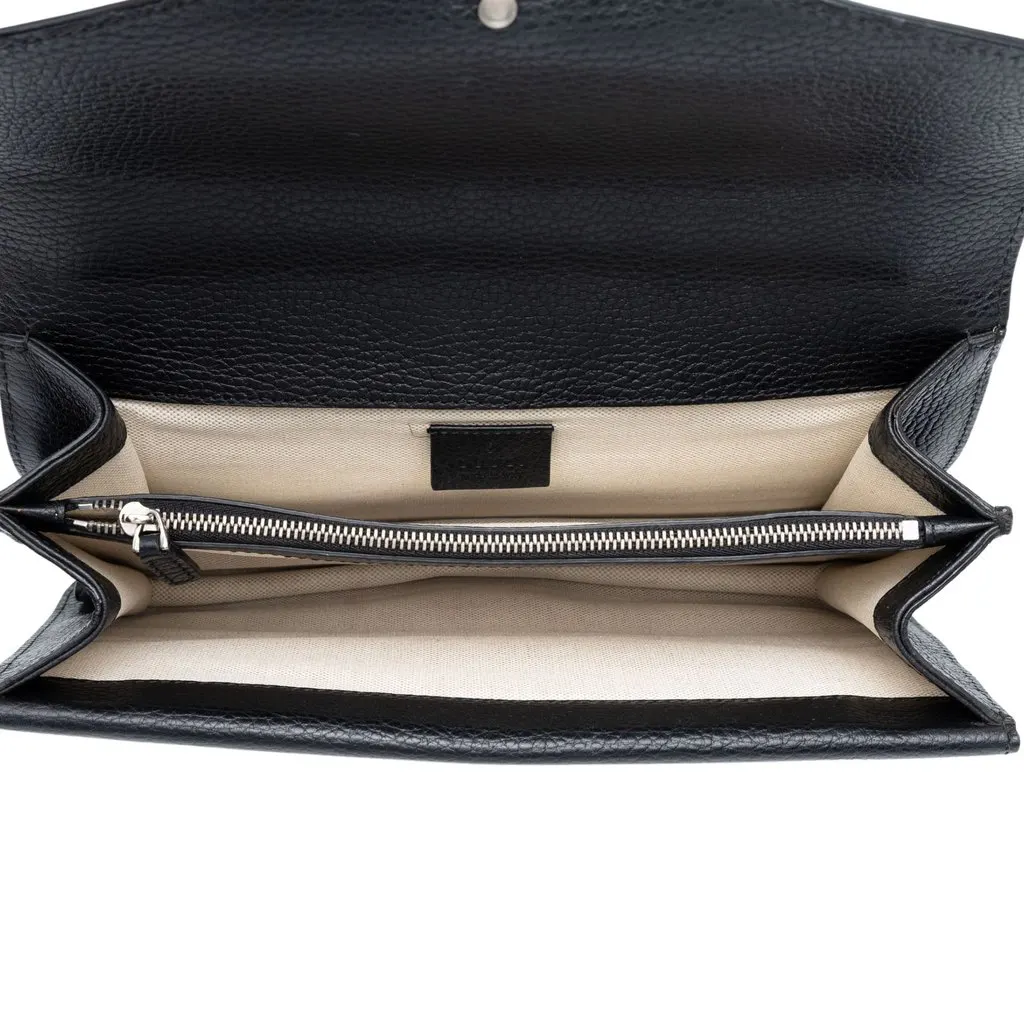 Gucci Medium Calfskin Dionysus Shoulder Bag Black Leather Good - Model View