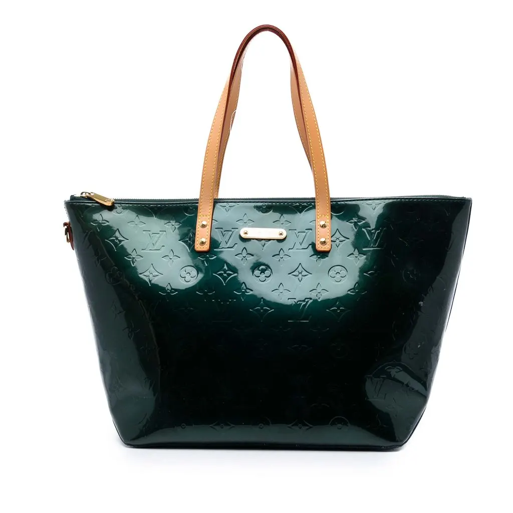 Louis Vuitton Monogram Vernis Bellevue GM Green Leather Very good - Front View