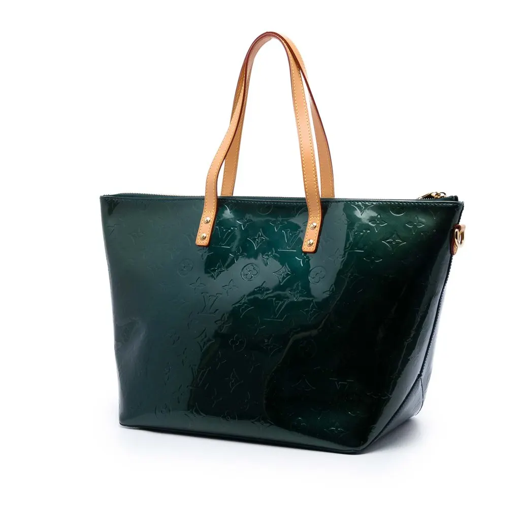 Louis Vuitton Monogram Vernis Bellevue GM Green Leather Very good - Back View