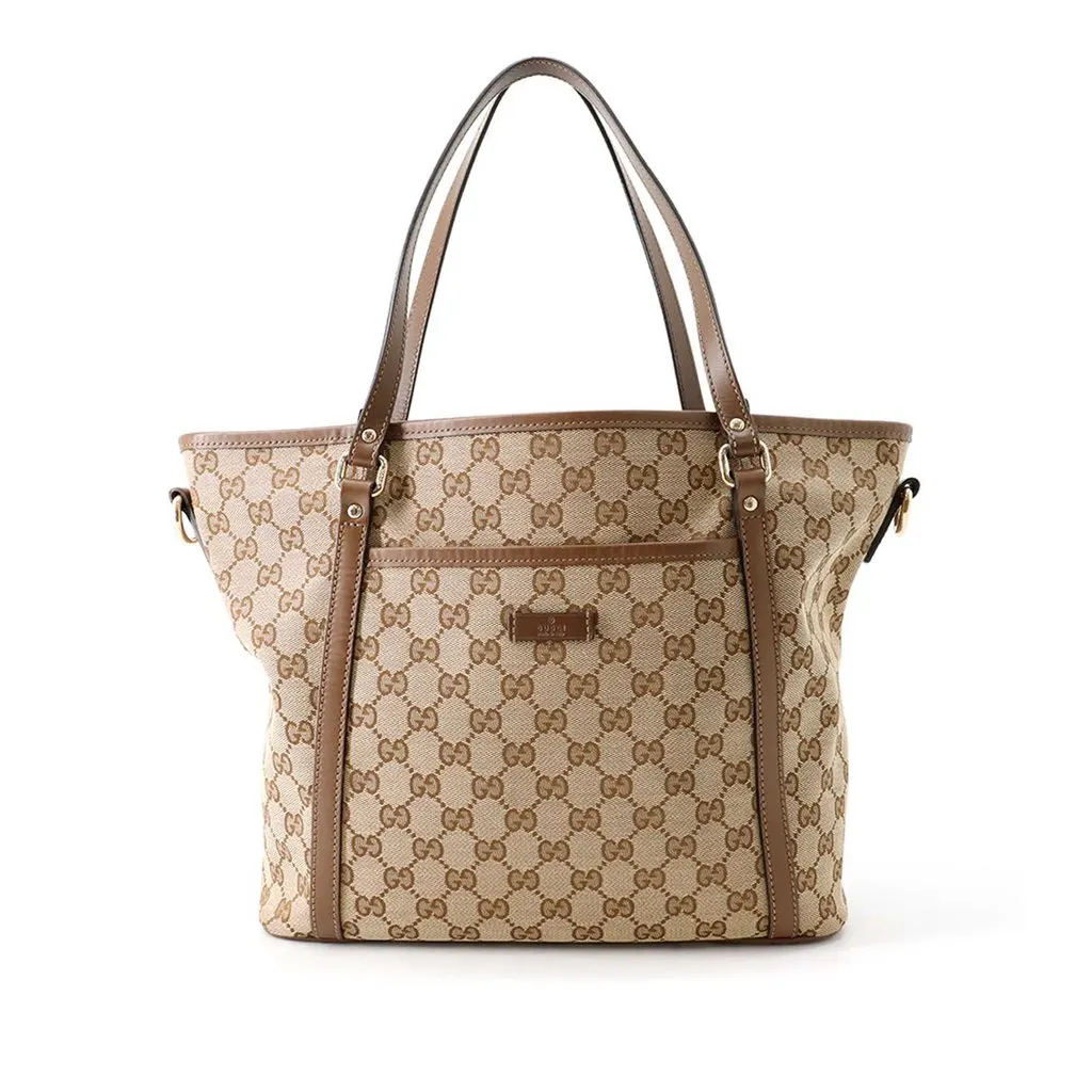 Gucci GG Canvas Joy Convertible Tote Beige Canvas Very good - Front View
