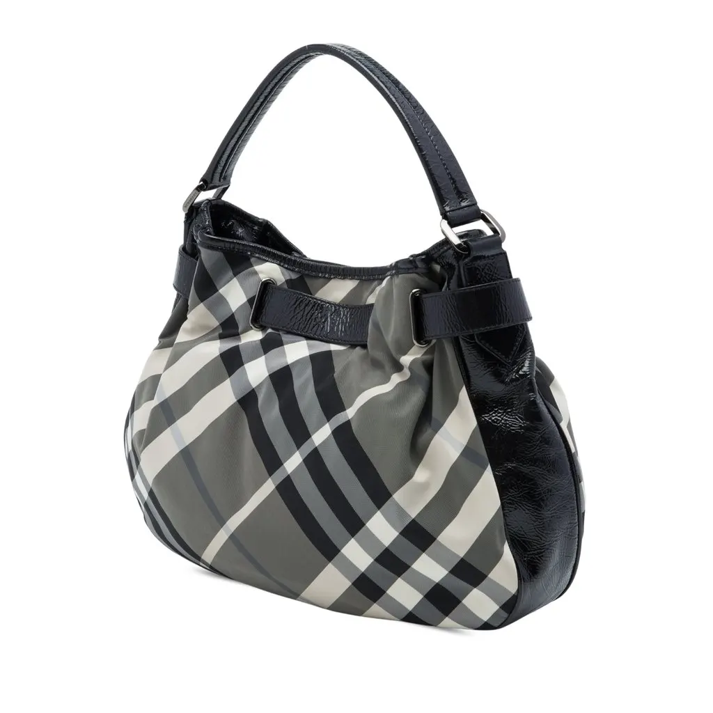 Burberry Beat Check Nylon Shoulder Bag MultiColor Polyamide Very good - Back View