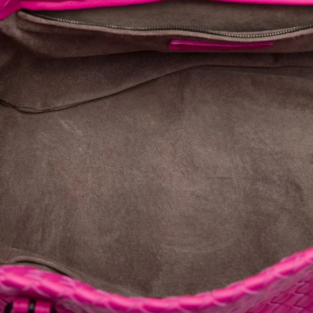 Bottega Veneta Medium Nappa Intrecciato Cesta Tote Pink Leather Very good - Model View