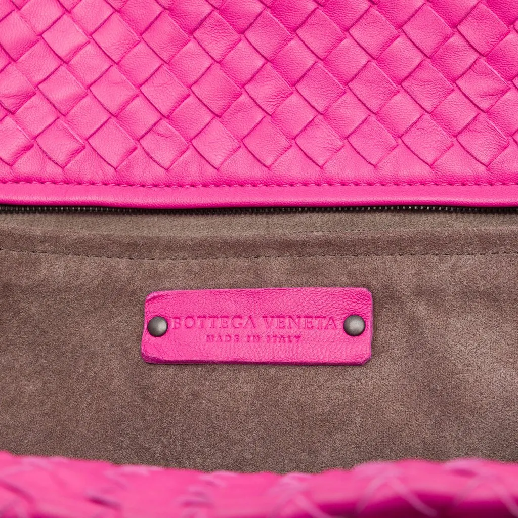 Bottega Veneta Medium Nappa Intrecciato Cesta Tote Pink Leather Very good - Box View