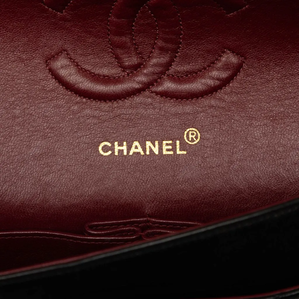 Chanel Medium Classic Lambskin Double Flap Black Leather Very good - Box View