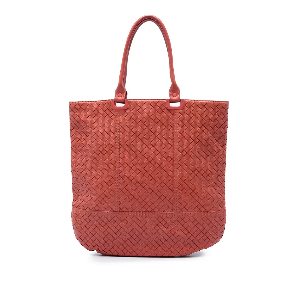 Bottega Veneta Nappa Intrecciato Tote Orange Leather Very good - Front View