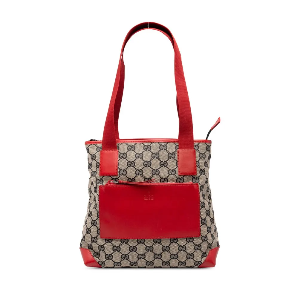 Gucci GG Canvas Tote Beige Canvas Good - Front View