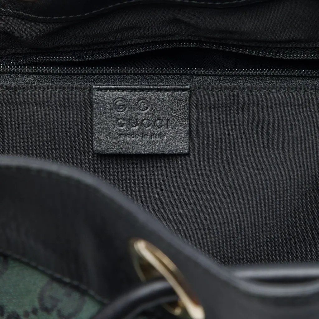 Gucci GG Canvas Bucket Bag Green Canvas Good - Box View