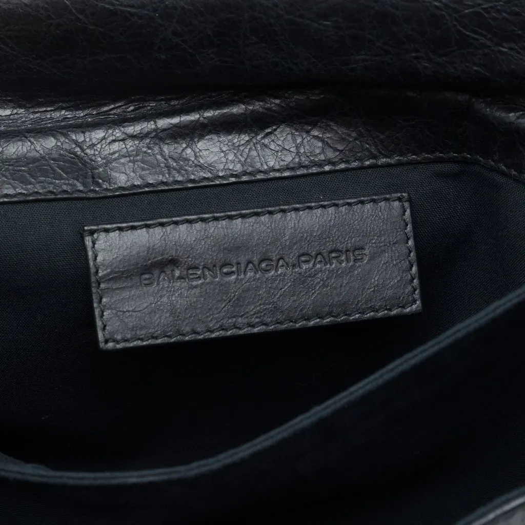 Balenciaga Lambskin Motocross Giant 12 Envelope Clutch Black Leather Very good - Box View