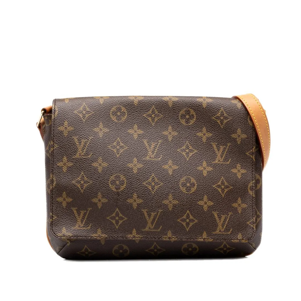 Louis Vuitton Monogram Musette Tango Short Strap Brown Canvas Good - Front View