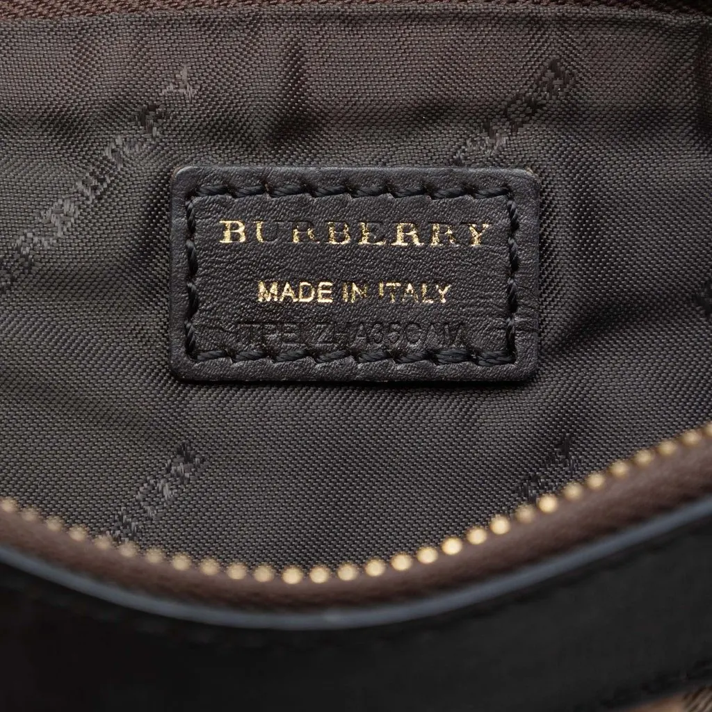 Burberry Haymarket Check Coated Canvas Adeline Fold over Clutch Beige Very good - Box View