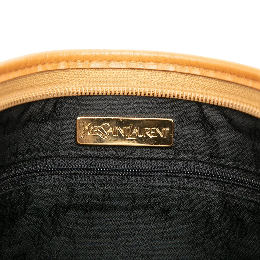 Saint Laurent Leather Trimmed Coated Canvas Clutch Black Very good - Box View