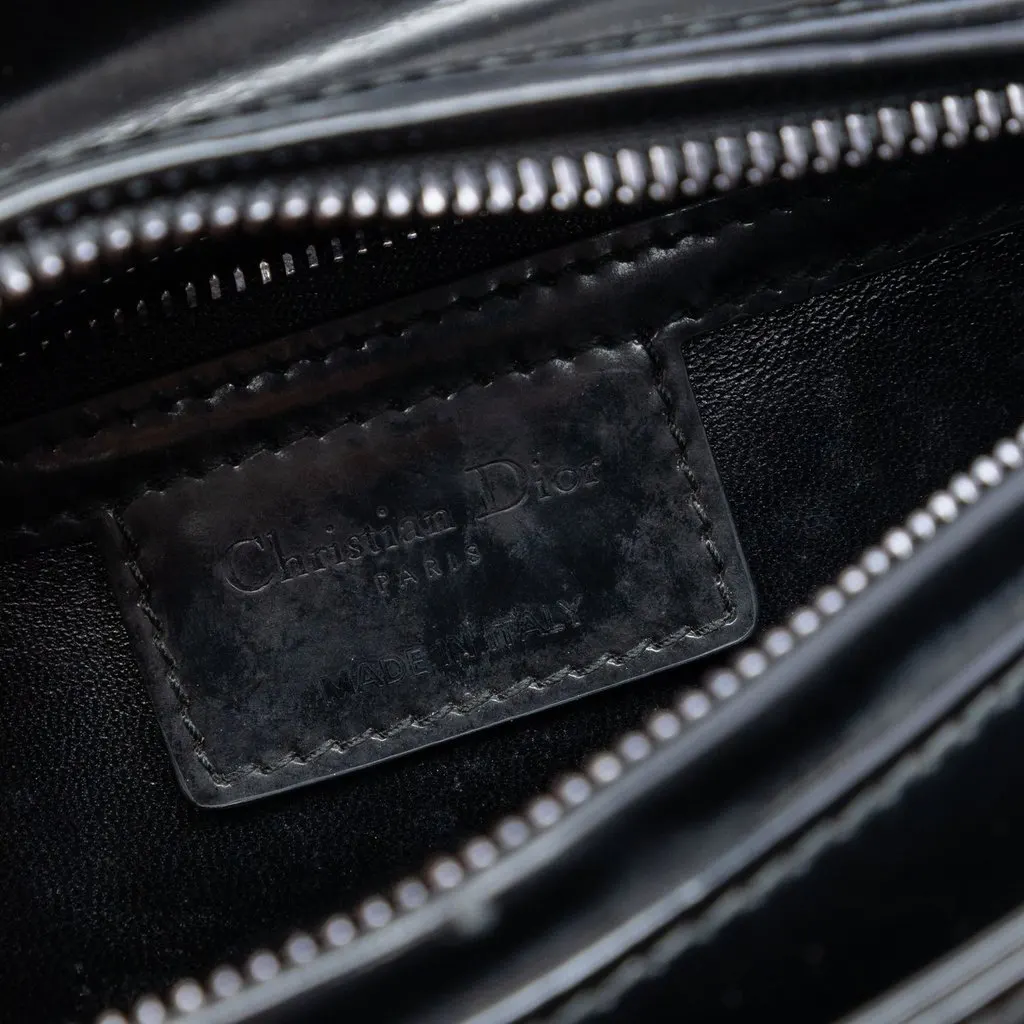 Dior Medium Patent Lady Dior Black Leather Very good - Box View