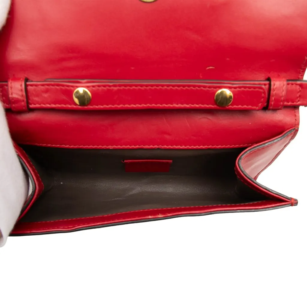 Gucci Mini Calfskin Zumi Satchel Red Leather Very good - Model View