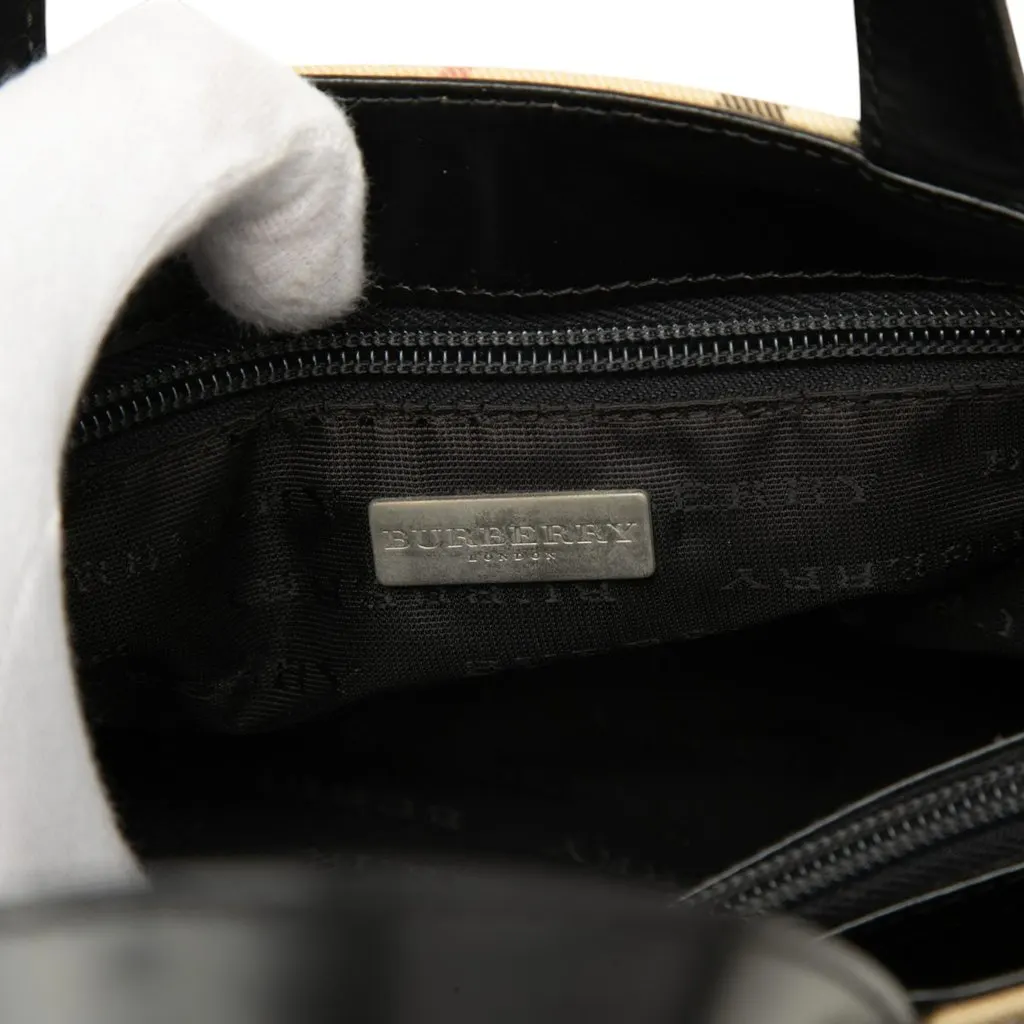 Burberry House Check Coated Canvas Handbag Beige Canvas Very good - Box View