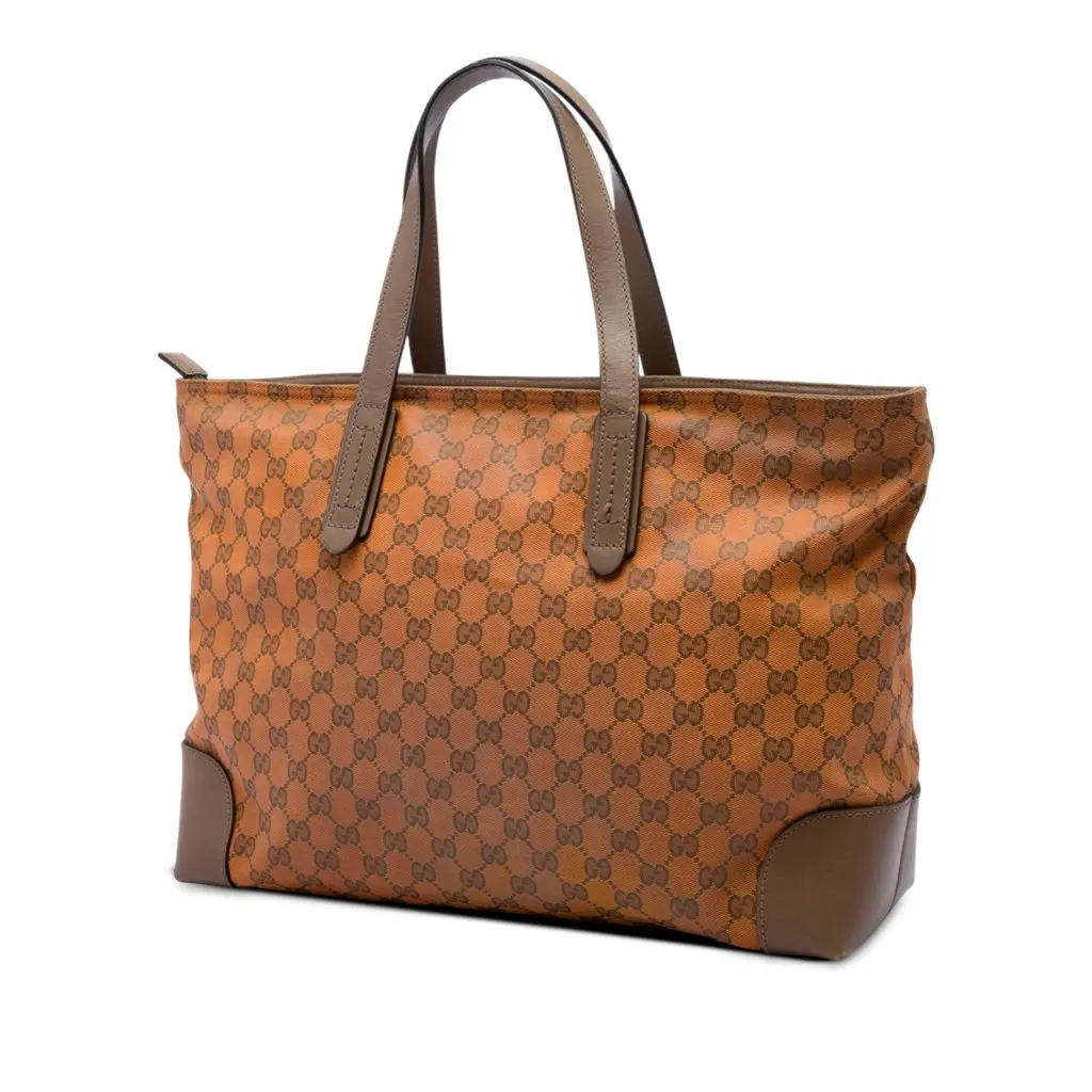 Gucci GG Canvas Web Tote Orange Very good - Back View