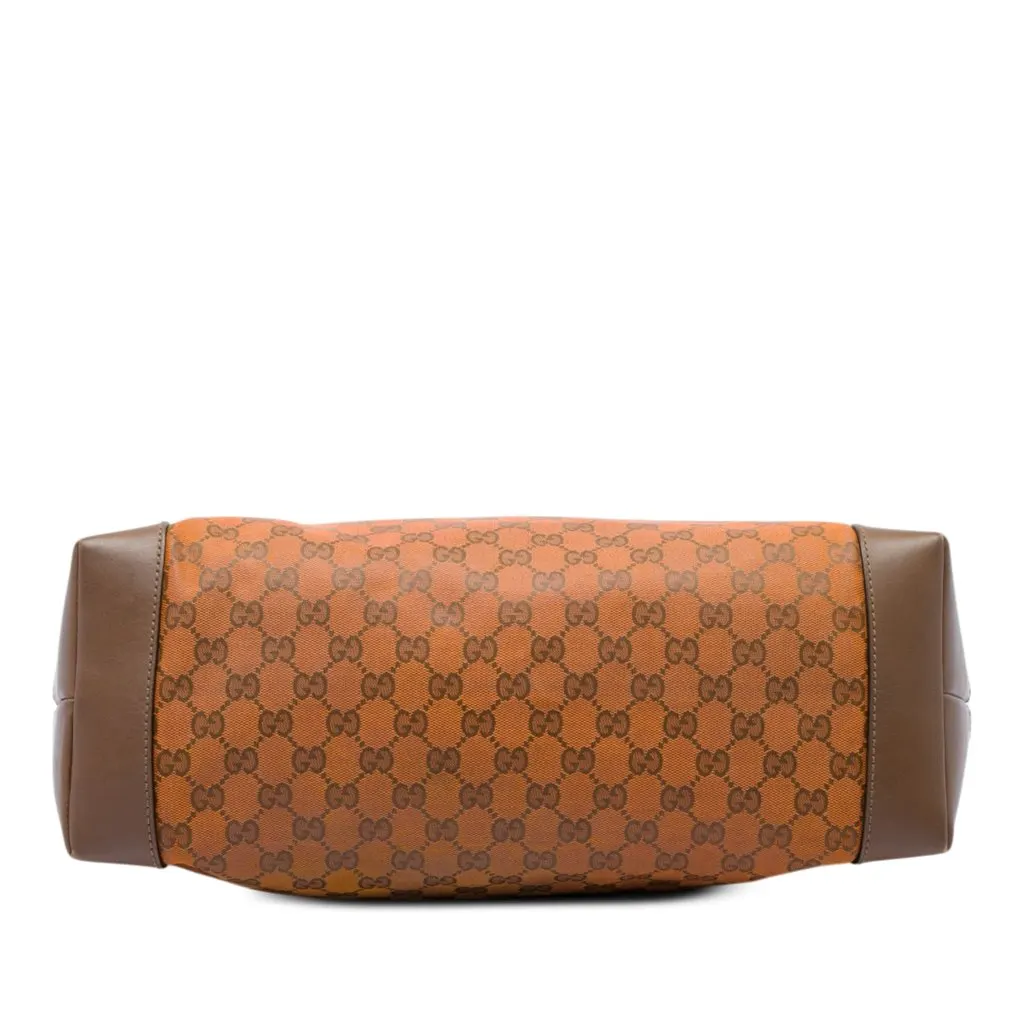 Gucci GG Canvas Web Tote Orange Very good - Inside View