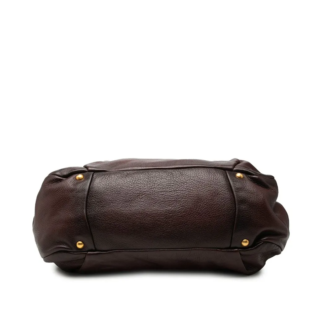 Prada Sfumato Cervo Antik Shopping Tote Brown Leather Very good - Inside View
