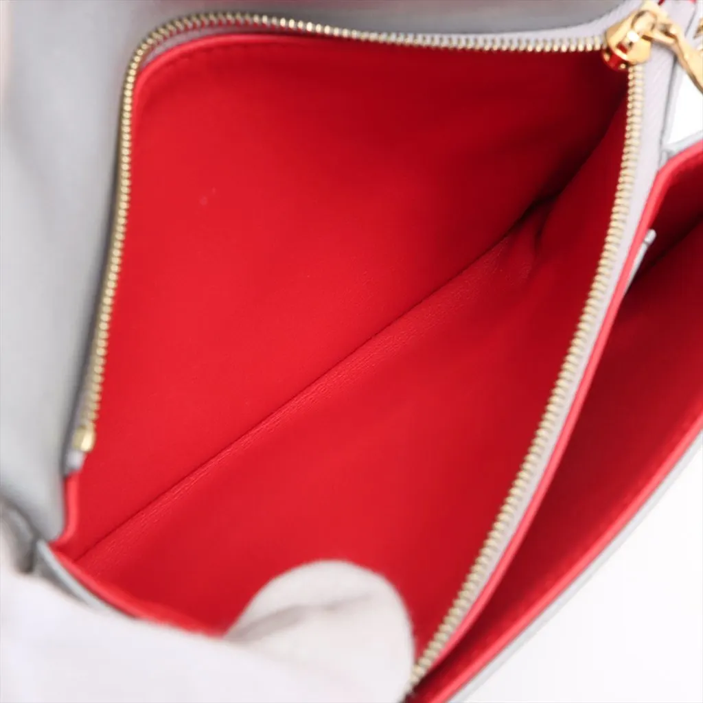 Louis Vuitton Monogram Embossed Lambskin Pochette Coussin Silver Leather Very good - Model View