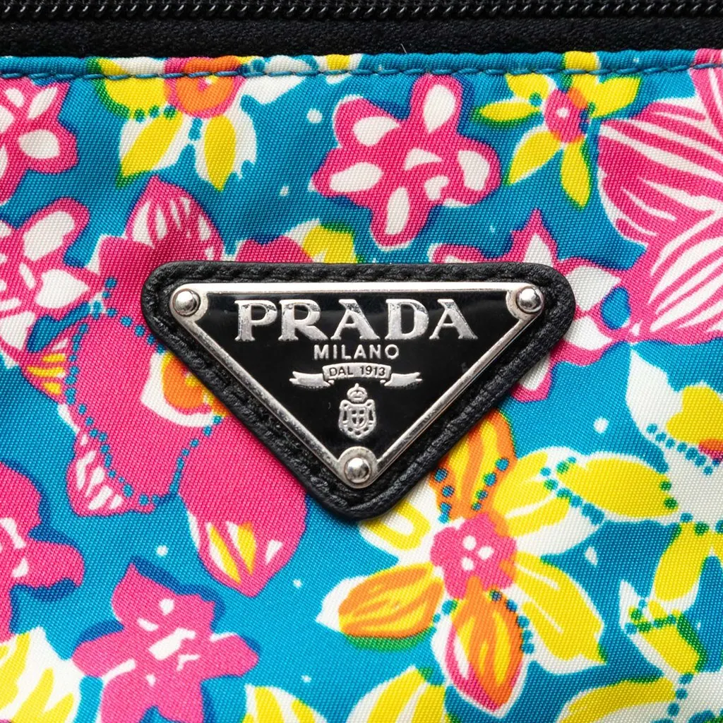 Prada Tessuto Stampato Satchel Blue Very good - Box View