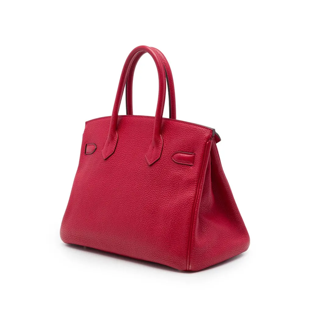 Hermès Clemence Birkin Retourne 30 Red Leather Very good - Back View