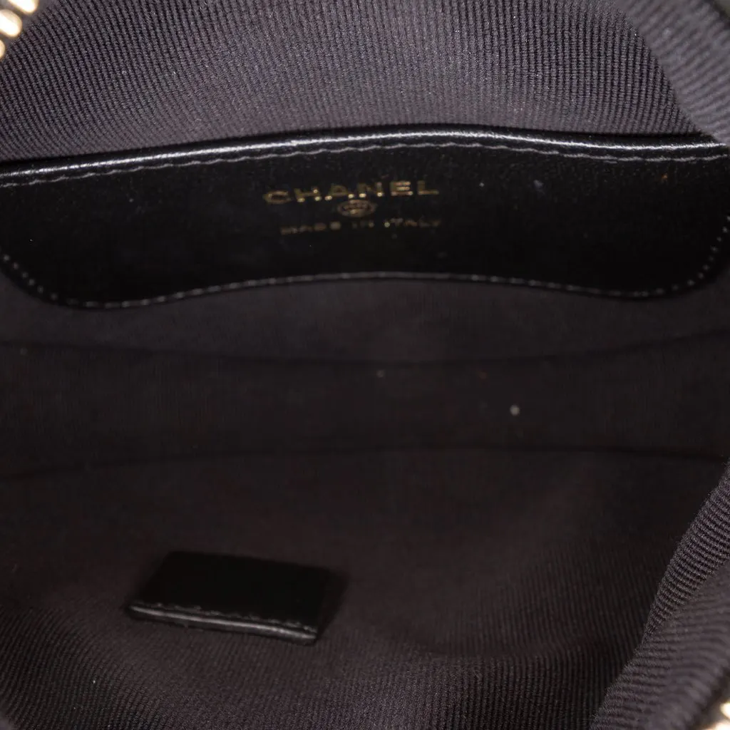 Chanel Mini Quilted Lambskin Chain Around Pouch Black Leather Very good - Model View