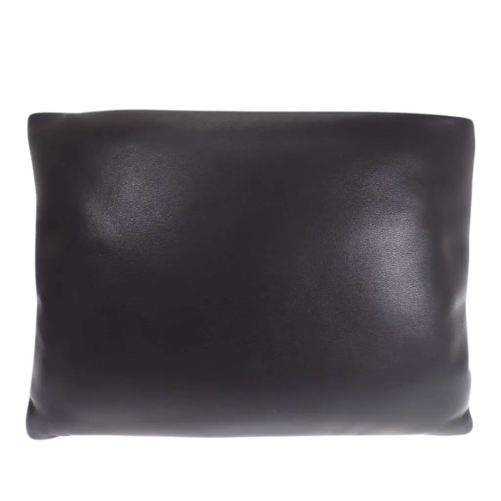 Saint Laurent Large Lambskin Puffy Pouch Black Leather Good - Back View