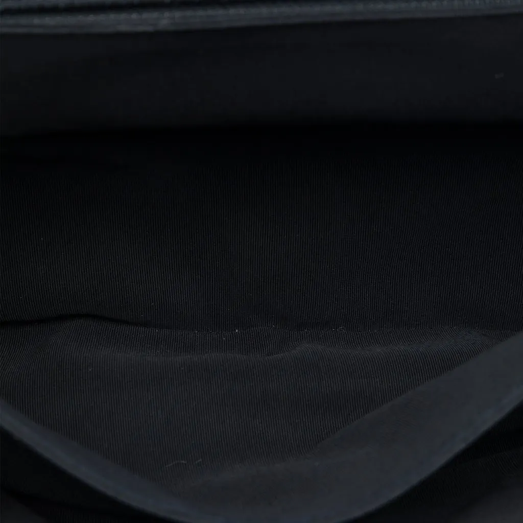 Chanel CC Quilted Lambskin and Grosgrain So Black Flap Black Leather Very good - Model View