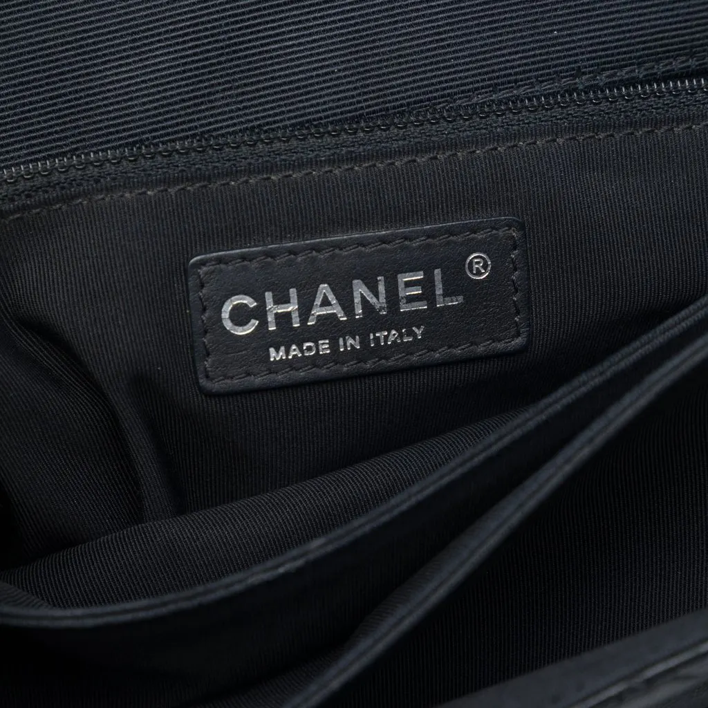 Chanel CC Quilted Lambskin and Grosgrain So Black Flap Black Leather Very good - Box View