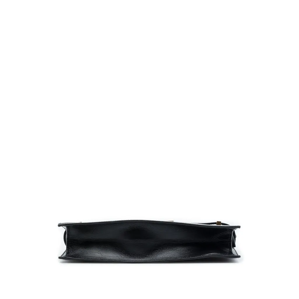 Saint Laurent Smooth Calfskin Manhattan Clutch with Chain Black Leather Very good - Inside View
