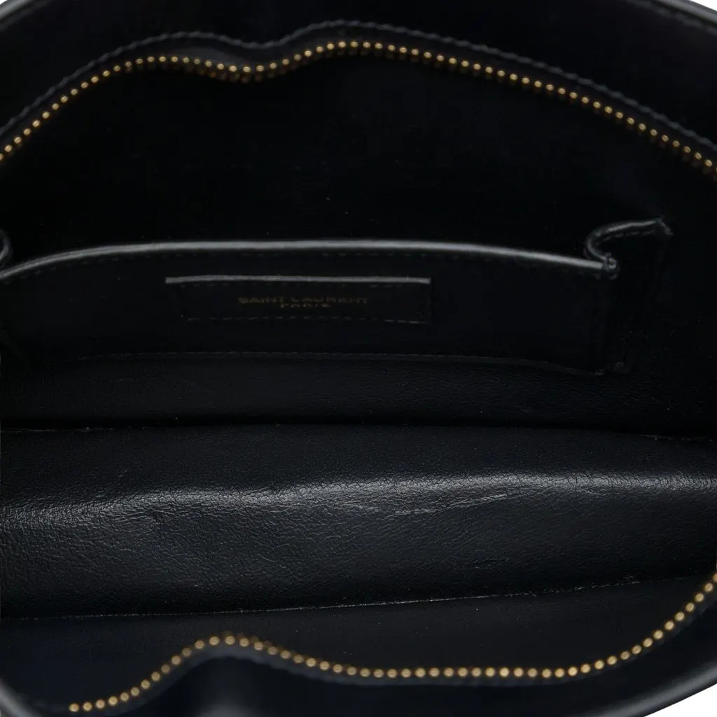 Saint Laurent Smooth Calfskin Manhattan Clutch with Chain Black Leather Very good - Model View