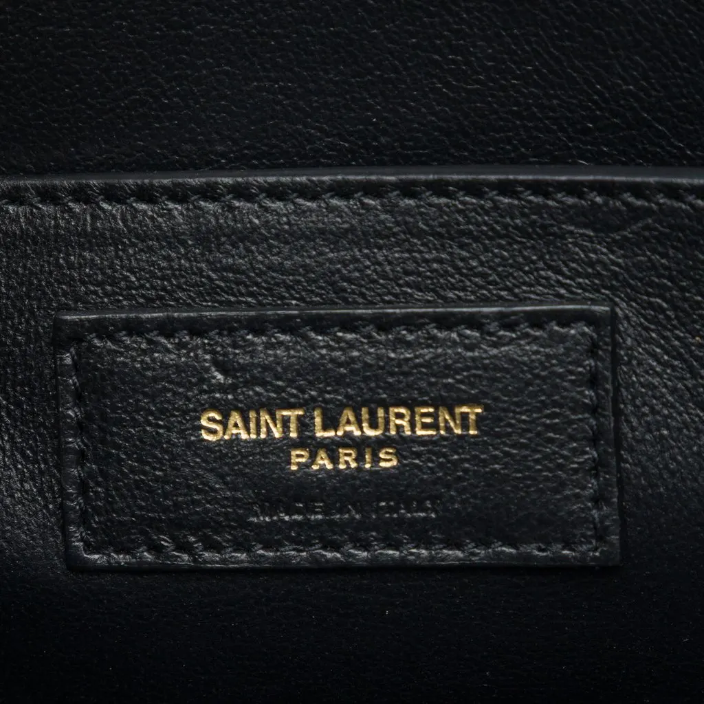 Saint Laurent Smooth Calfskin Manhattan Clutch with Chain Black Leather Very good - Box View