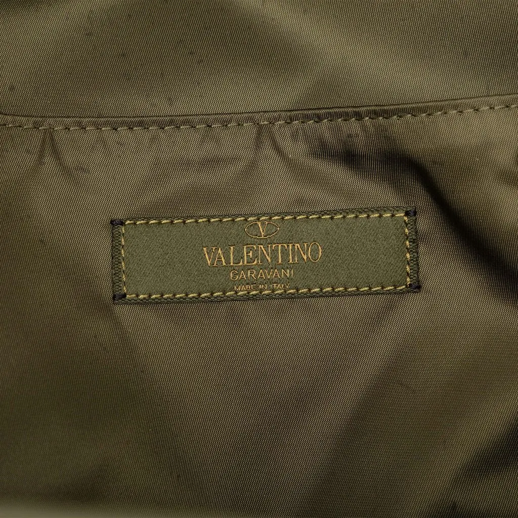 Valentino Nylon Rockstud Camouflage Stars Backpack Brown Polyamide Very good - Box View