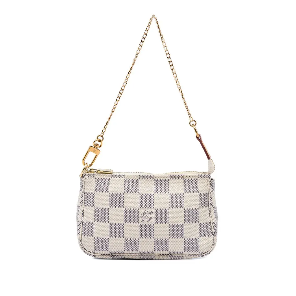 Louis Vuitton Damier Azur Mini Pochette Accessoires White Canvas Very good - Front View