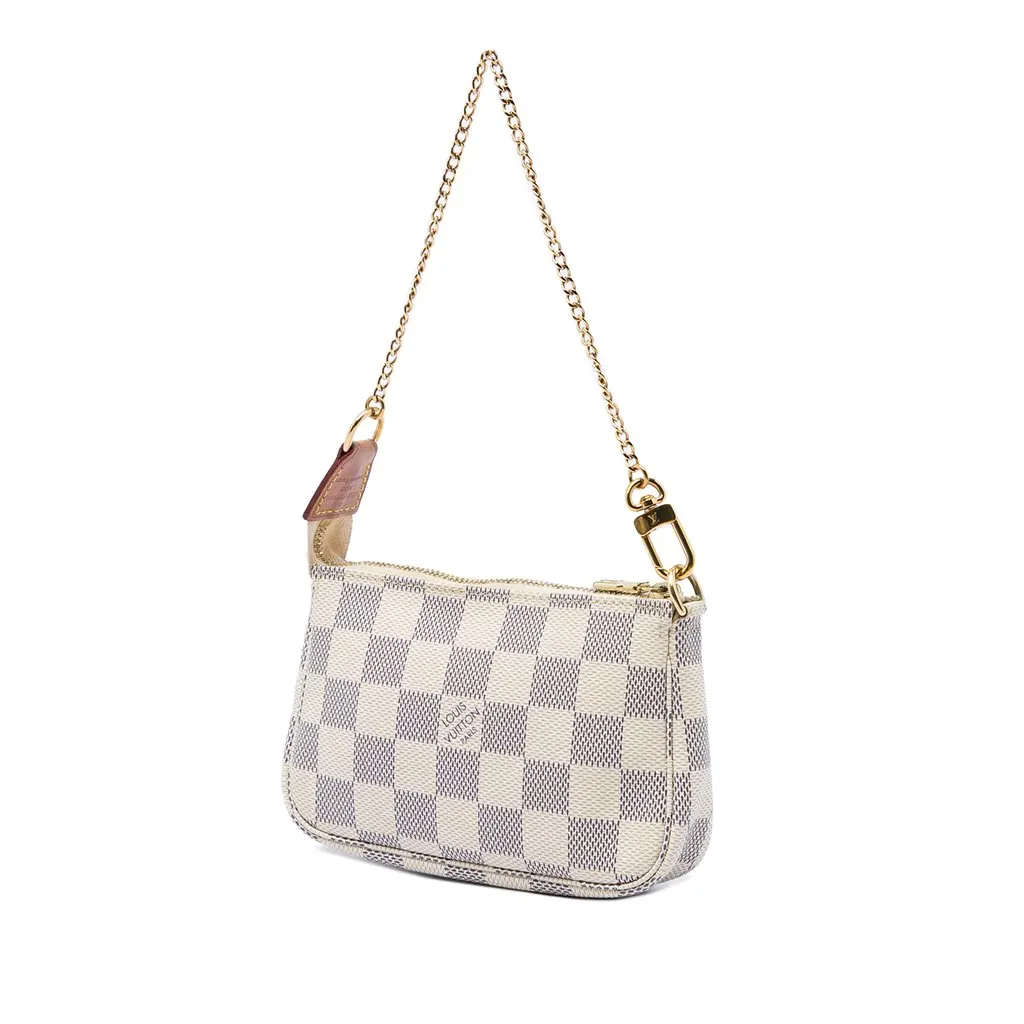Louis Vuitton Damier Azur Mini Pochette Accessoires White Canvas Very good - Back View