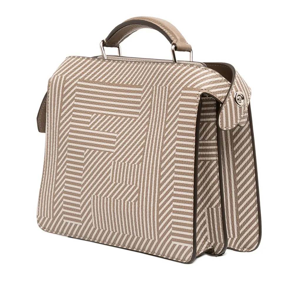 Fendi Small Zucca Leather Peekaboo ISeeU Satchel Brown Leather Very good - Back View