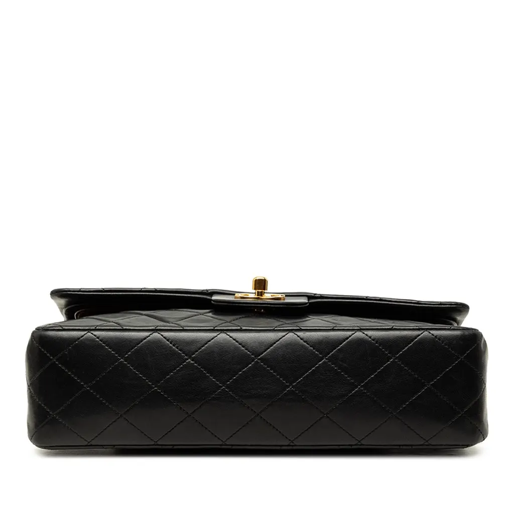 Chanel Medium Classic Lambskin Double Flap Black Leather Good - Inside View