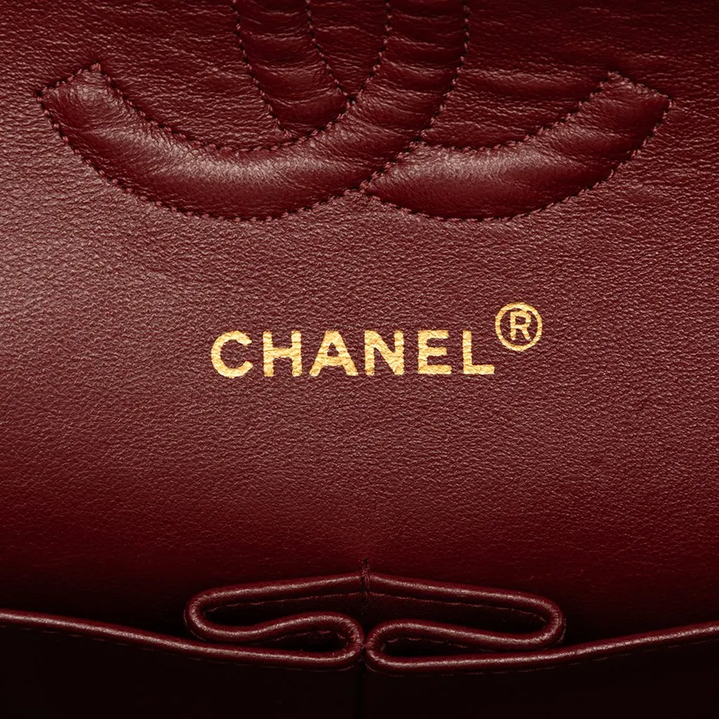 Chanel Medium Classic Lambskin Double Flap Black Leather Good - Box View