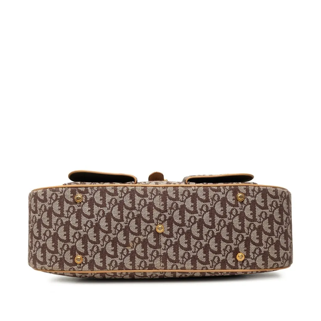 Dior Diorissimo Canvas Double Saddle Bowler Bag Brown Very good - Inside View
