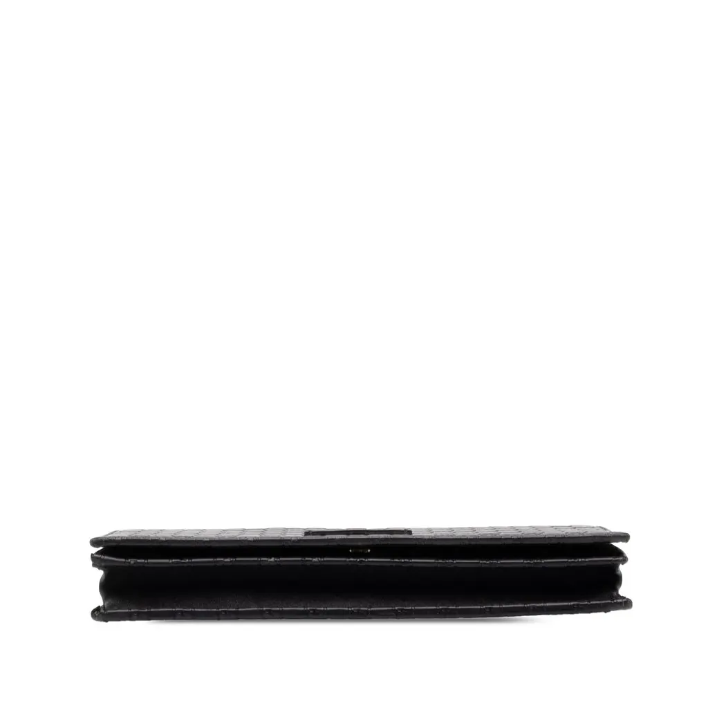 Gucci Microguccissima Wallet on Strap Black Leather Very good - Inside View