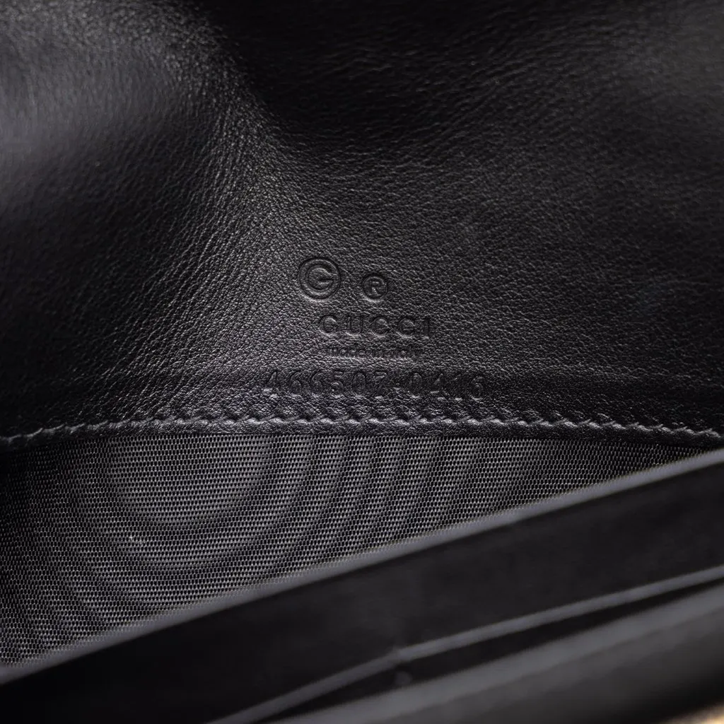 Gucci Microguccissima Wallet on Strap Black Leather Very good - Box View