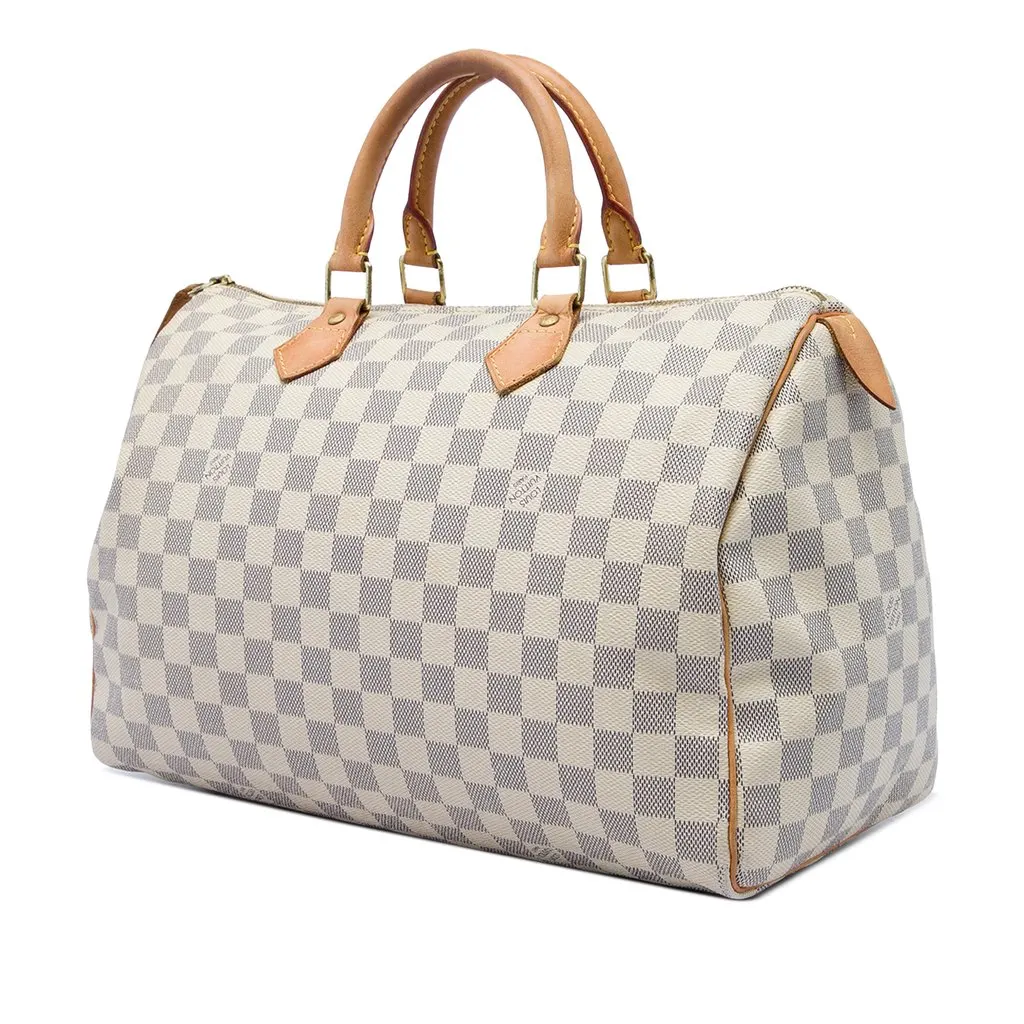 Louis Vuitton Damier Azur Speedy 35 White Canvas Very good - Back View