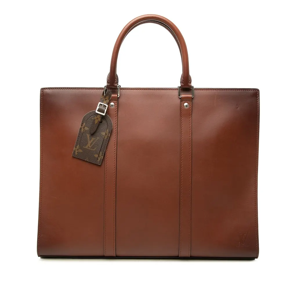Louis Vuitton Sac Plat Horizontal Zippe Brown Leather Very good - Front View