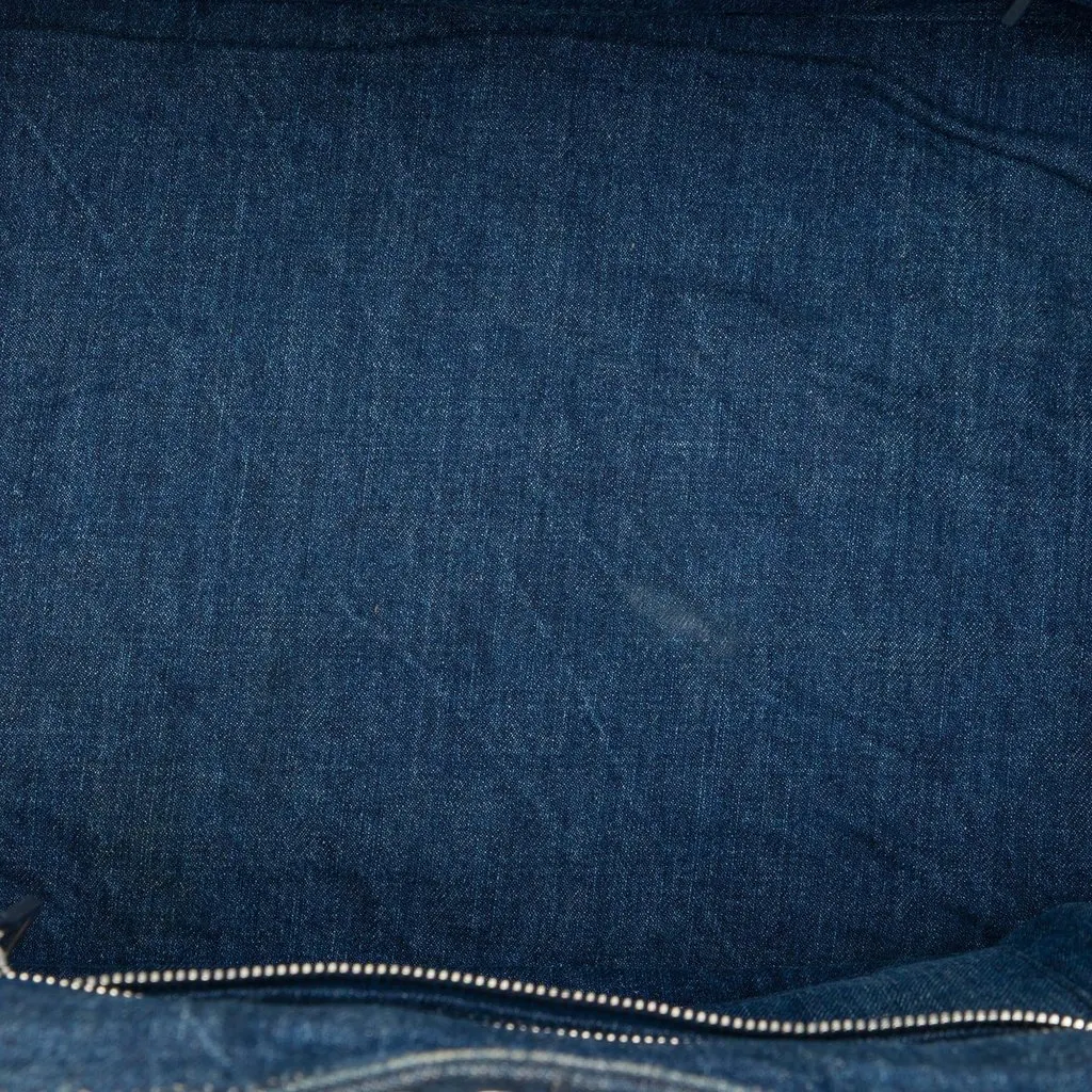 Prada Large Denim Canapa Bijoux Satchel Blue Denim Very good - Model View