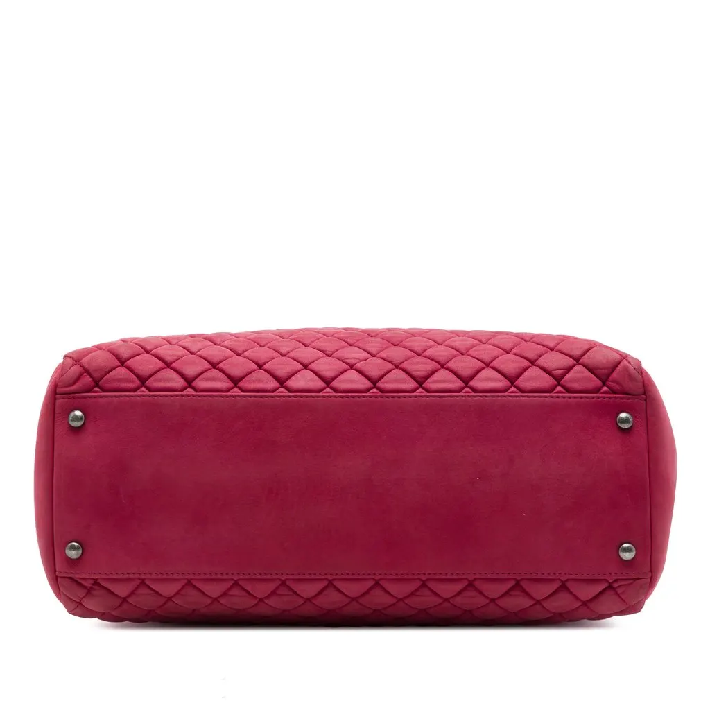 Chanel Large Quilted Iridescent Calfskin New Bubble Tote Red Leather Very good - Inside View