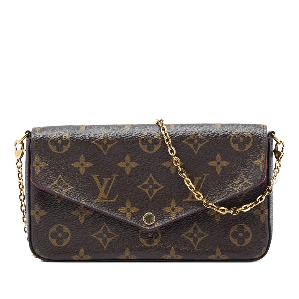 Louis Vuitton Monogram Pochette Felicie Brown Canvas Very good - Front View