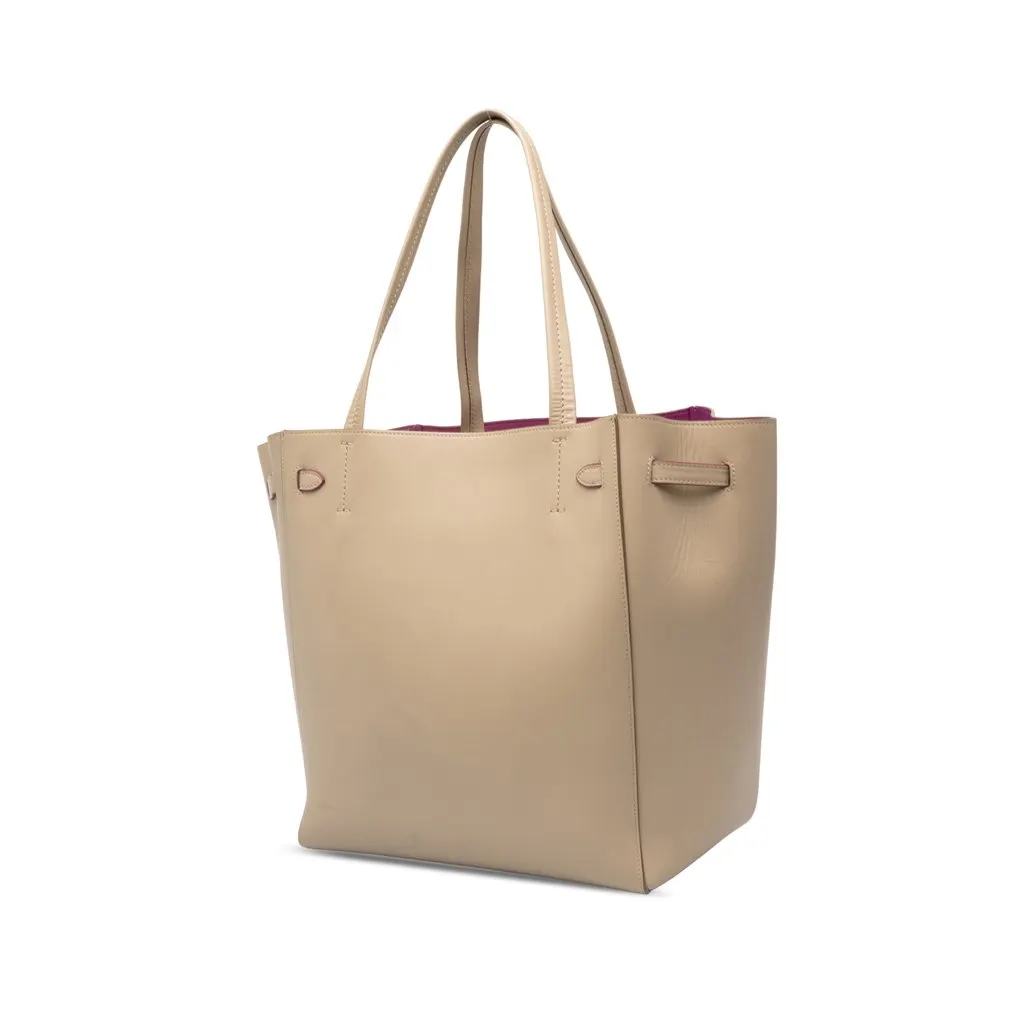 Celine Small Leather Phantom Cabas Tote Beige Leather Good - Back View