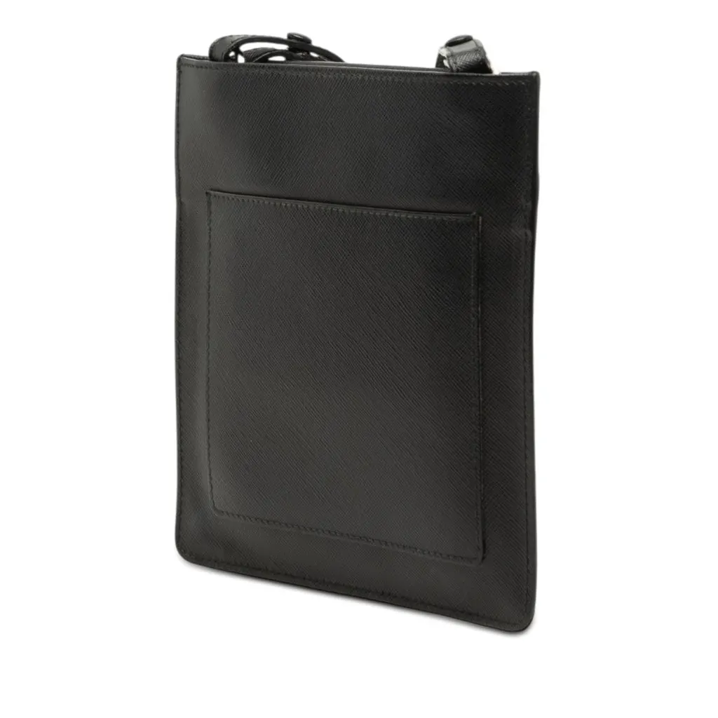 Prada Saffiano Crossbody Black Leather Very good - Back View