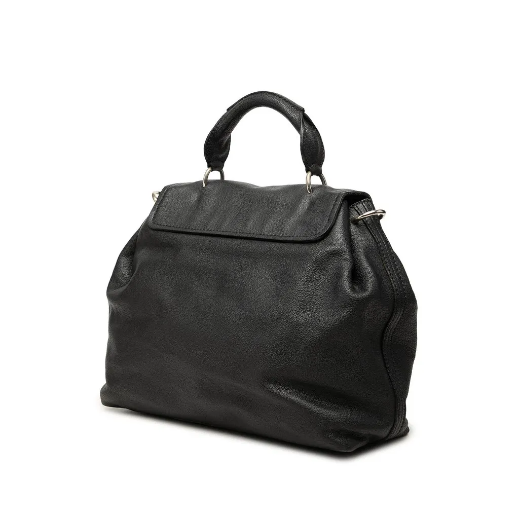 Chloé Leather Elsie Satchel Black Leather Good - Back View